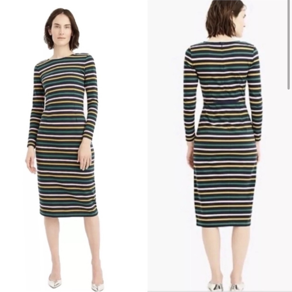 J Crew Striped Multicolor Long Sleeve Dress Size 6